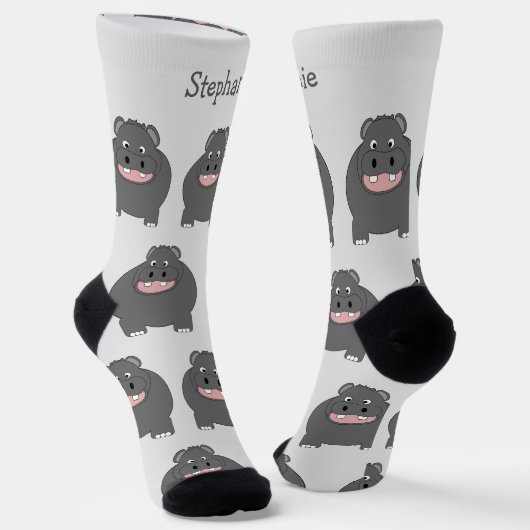 Socks Hippopotamus Design Sokken (Gebogen)