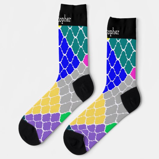 Socks Multi Coloured Moroccan Pattern Design Sokken (Links)