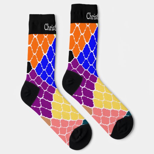 Socks Multi Coloured Moroccan Pattern Design Sokken (Rechts)
