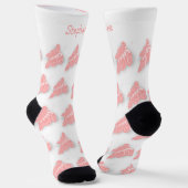 Socks Pink Butterfly Design Sokken (Gebogen)