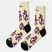 Socks Purple Dragon Design Sokken (Links)