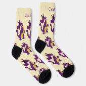 Socks Purple Dragon Design Sokken (Rechts)