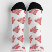 Socks Red Butterfly Design Sokken (Top)