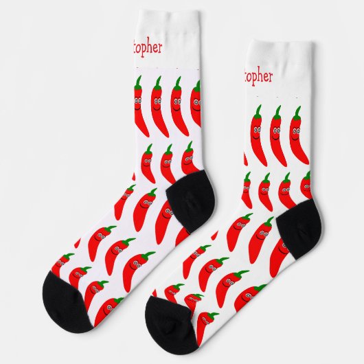 Socks Red Chili Pepper Design Sokken (Links)