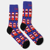 Socks Red Double Decker Design Sokken (Rechts)