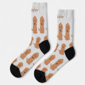 Socks Red Goldendoodle Design Sokken (Links)