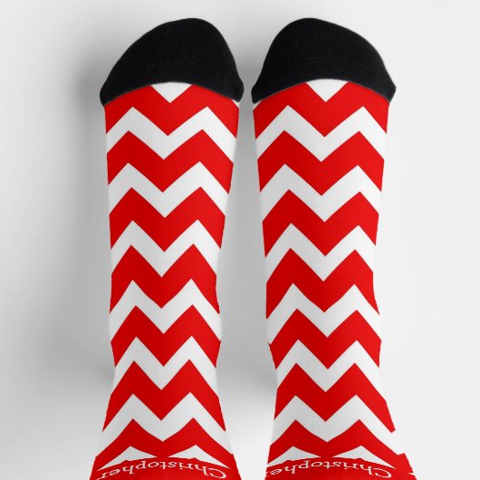 Socks Red Zig Zag Design Sokken (Top)