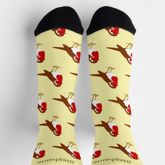 Socks Robin Red Breast Design Sokken (Top)