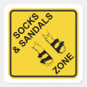 Socks & Sandals Zone Vierkante Sticker (Voorkant)
