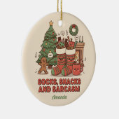 Socks Snacks and Sarcasm Funny Christmas Ornament (Rechts)