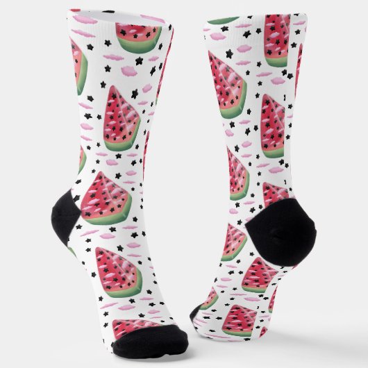 Socks watermelon star sokken (Gebogen)