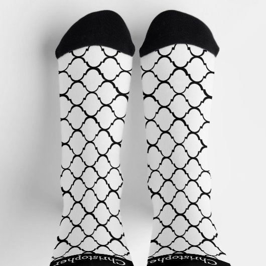 Socks White Moroccan Pattern Design Sokken (Top)
