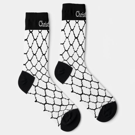 Socks White Moroccan Pattern Design Sokken (Rechts)