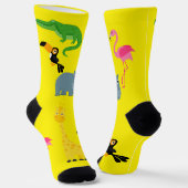 Socks with cartoon African animals Sokken (Gebogen)