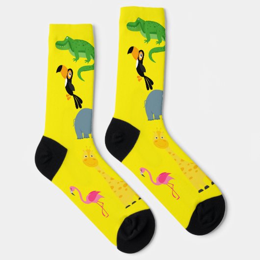 Socks with cartoon African animals Sokken (Rechts)
