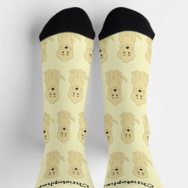 Socks Yellow Goldendoodle Design Sokken