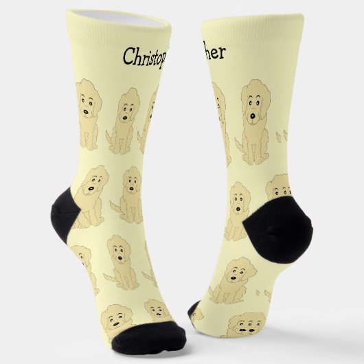 Socks Yellow Goldendoodle Design Sokken (Gebogen)