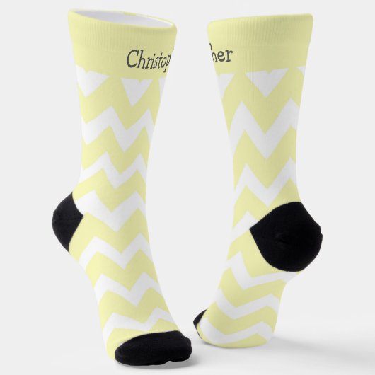 Socks Yellow Zig Zag Design Sokken (Gebogen)