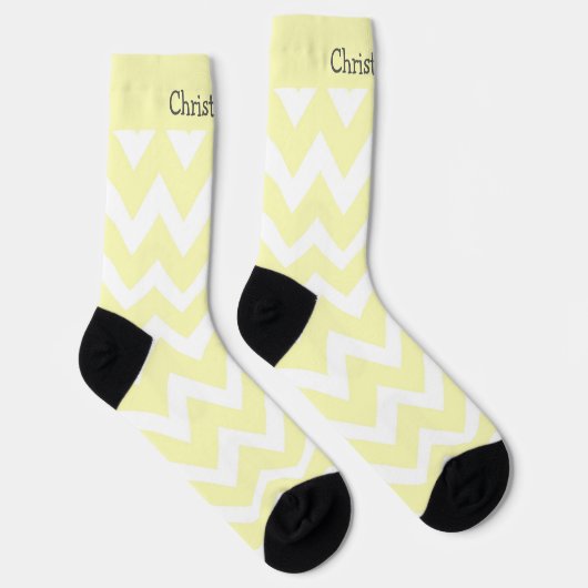 Socks Yellow Zig Zag Design Sokken (Rechts)