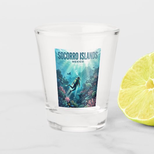 Socorro-eilanden Mexico Shot Glas (Voorkant)