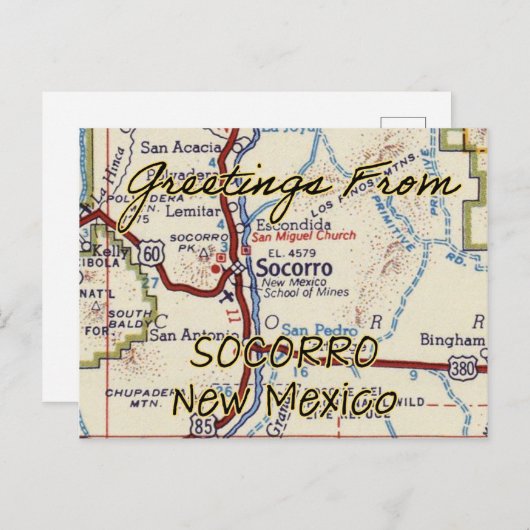 Socorro NM kaart (Voorkant / Achterkant)