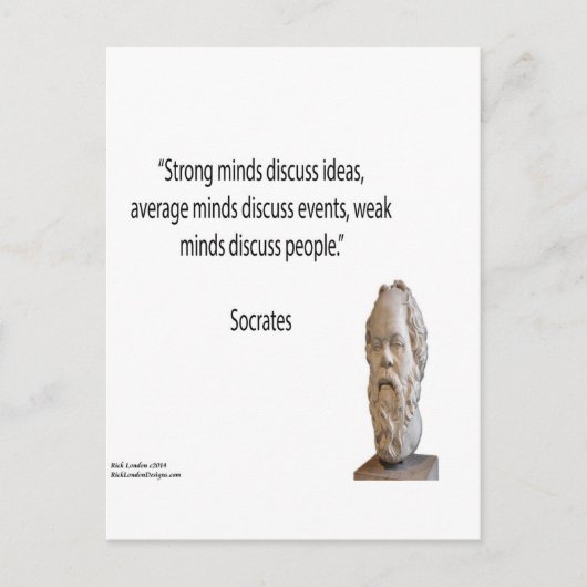 Socrates & Bekende "Gedachten" Citaat Briefkaart (Voorkant)