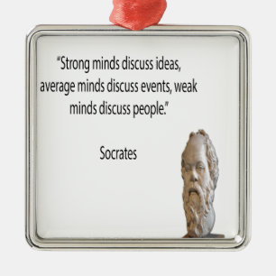 Socrates & Bekende "Gedachten" Citaat Metalen Ornament