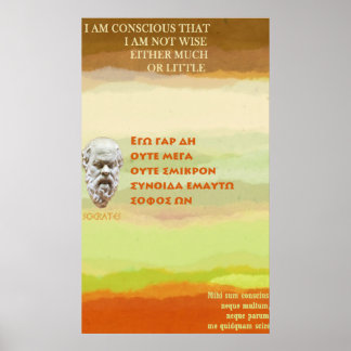 SOCRATES beroemd citaat - Ik ben niet wijs Poster