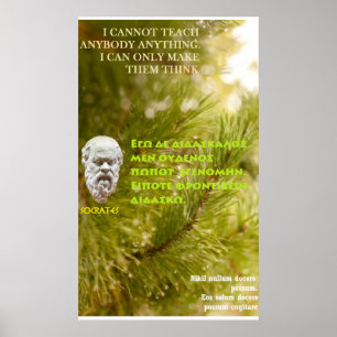 SOCRATES beroemd citaat - Ik kan het niet onderwij Poster