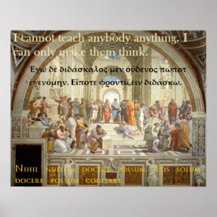 SOCRATES beroemd citaat - Ik kan niemand iets lere Poster