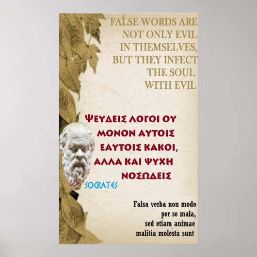 SOCRATES-beroemde quote - Valse woorden Poster (Voorkant)