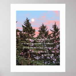 Socrates citaat maanopkomst bij zonsondergang foto poster