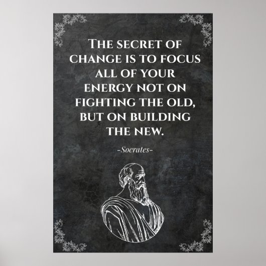 Socrates citaat motivatie poster (Voorkant)