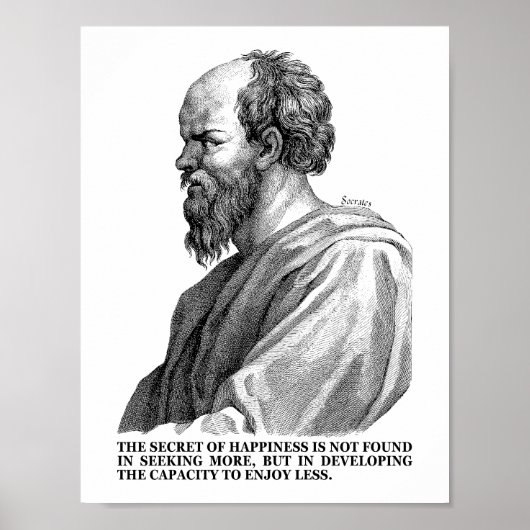 Socrates citeert over Geluk Poster (Voorkant)