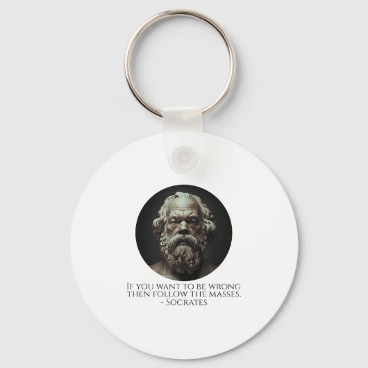 Socrates citeert over hoe je fout kunt zijn - Oudg Sleutelhanger (Voorkant)