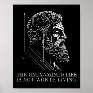 Socrates citeert Stoïcisme Gezegde niet onderzocht Poster