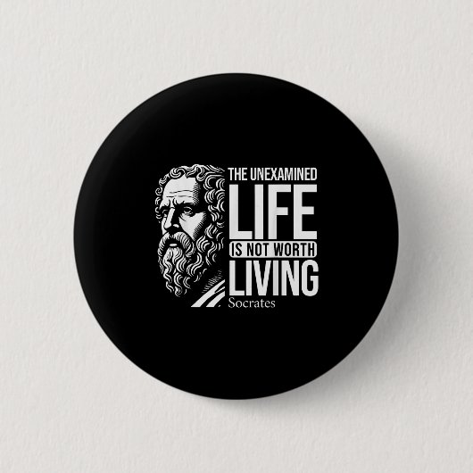 Socrates citeert wijze filosofen ronde button 5,7 cm (Voorkant)