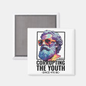 Socrates corrumpeert jeugdfilosoof Grappig Grieks Magneet (Voorkant / Achterkant)