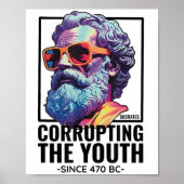 Socrates corrumpeert jeugdfilosoof Grappig Grieks Poster (Voorkant)