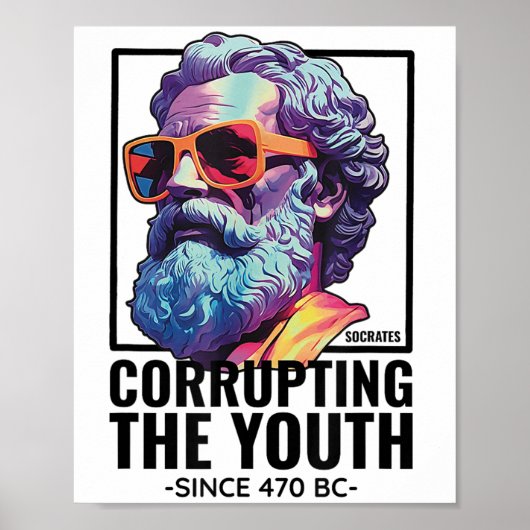 Socrates corrumpeert jeugdfilosoof Grappig Grieks Poster (Voorkant)