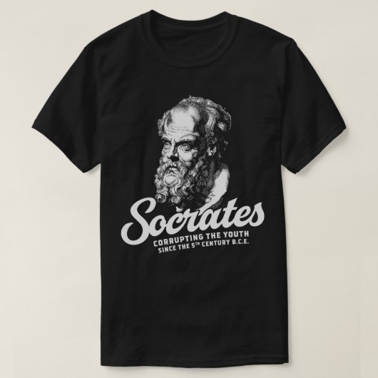 Socrates Corrupteert de jeugd sinds de vijfde eeuw T-shirt (Design voorkant)