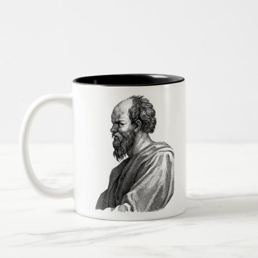 Socrates Illustration Tweekleurige Koffiemok (Links)
