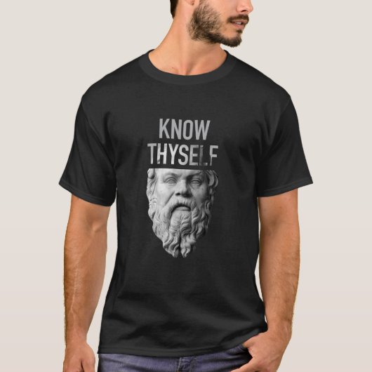 Socrates Ken Uzelf Oracle van Delphi T Shirt (Voorkant)