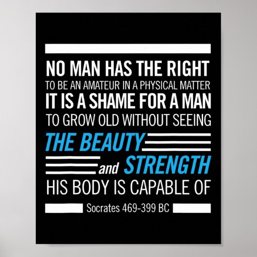 Socrates Lichamelijke Fitness Quote Bodybuilding o Poster (Voorkant)