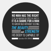 Socrates Lichamelijke Fitness Quote Bodybuilding o Ronde Sticker (Voorkant)