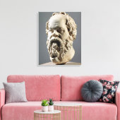 SOCRATES, marmerkop, kopie van een brons van de Canvas Afdruk (Insitu (Woonkamer))