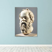 SOCRATES, marmerkop, kopie van een brons van de Canvas Afdruk (Insitu (Houten vloer))
