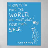 Socrates' "Move The World" Quote Poster (Blue) (Voorkant)