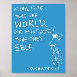 Socrates' "Move The World" Quote Poster (Blue)