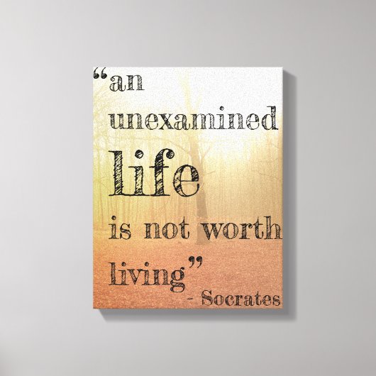 Socrates' "Ononderzocht Leven" Quote Canvas (Herfs (Voorkant)